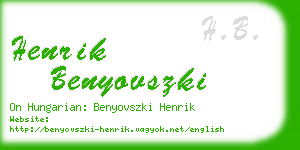 henrik benyovszki business card